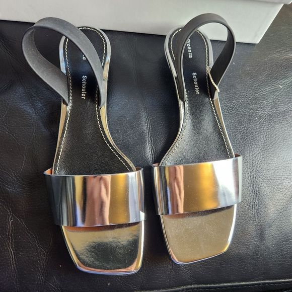 PROENZA SCHOULER silver kitten heels sandals 8(38) BNWB - Picture 2 of 6